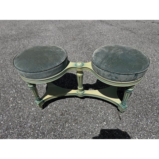 Mid 20th Century Swedish, Gustavian Style Double Seat Painted Piano Bench For Sale - Image 9 of 10