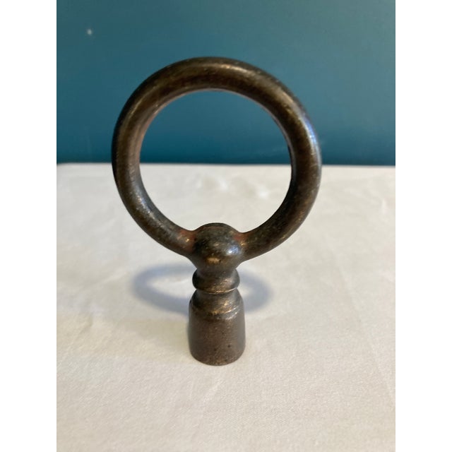Mid-Century Modern Vintage Brass Ring Pull Lamp Finial For Sale - Image 3 of 6