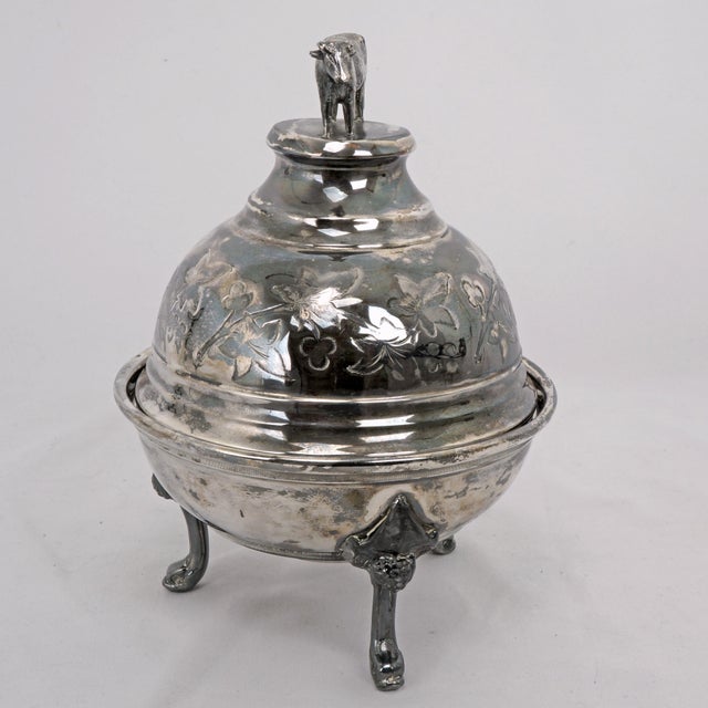 Victorian Victorian Cow Silver Plate Butter Dish Circa Late 19th Century For Sale - Image 3 of 9