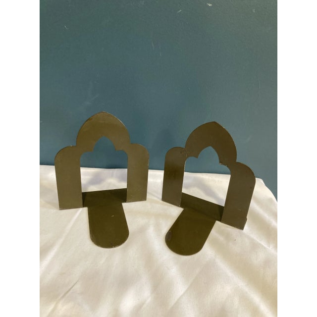 Mid-Century Arched Metal Library Bookends, Set of 2 For Sale In Oklahoma City - Image 6 of 8
