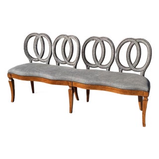 Barry Dixon for Tomlinson Erwin-Lambeth "Albemarle" Interlocking Circle Back Banquette Bench For Sale