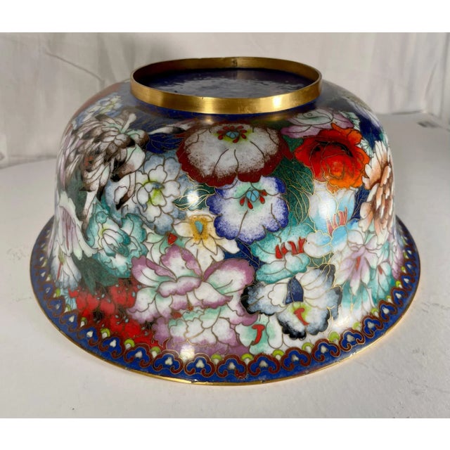 Large Chinese Cloisonne Enamel Bowl, Qing Dynasty For Sale In West Palm - Image 6 of 13