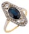 1910s Edwardian 2.10 Carat Sapphire Diamond 18k Yellow Gold Ring, Size 7.5 For Sale