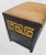 1990s Vintage Wood, Wicker, Bamboo Greek Key Black Brown Padded Footstool Storage Box For Sale - Image 5 of 7