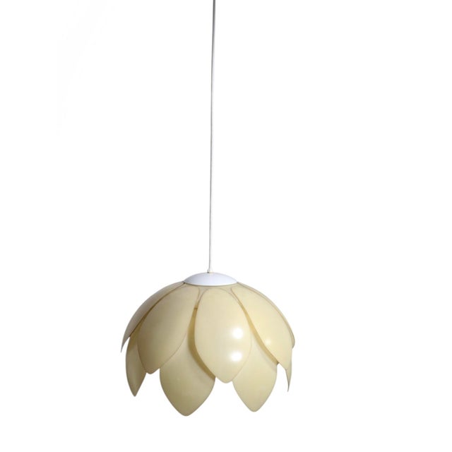 Mid 20th Century Mod Plastic Flower Form Hanging Chandelier For Sale - Image 9 of 18