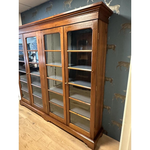 Large English Bookcase in Walnut For Sale - Image 10 of 15