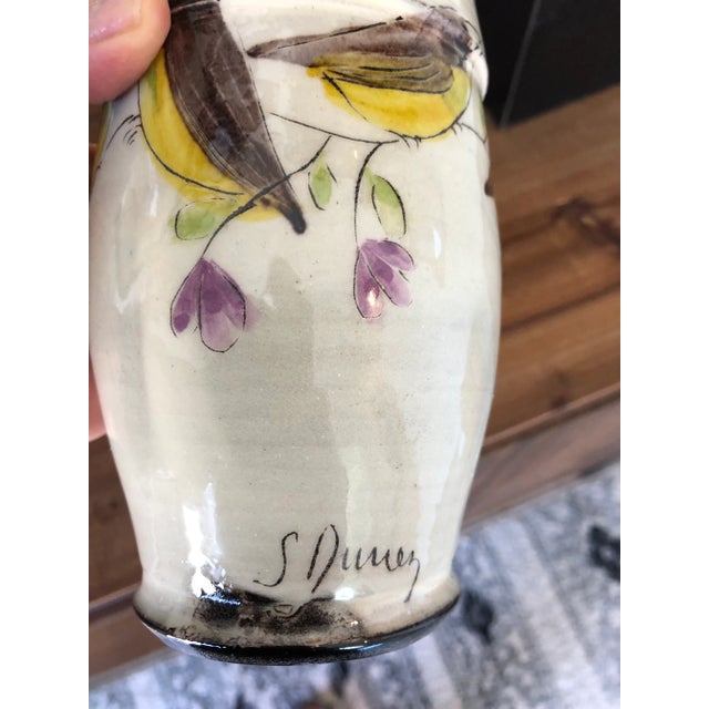 Ceramic Vintage Handcrafted French Pottery Vase-Signed For Sale - Image 7 of 10