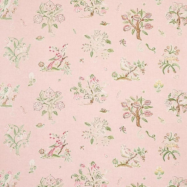 Schumacher Sample - Schumacher Magical Menagerie Fabric in Blush For Sale - Image 4 of 4