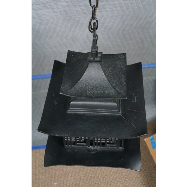 Mid 20th Century 1960s Chinese Pagoda Hanging Lantern Pendant Light Chinoiserie Chandelier For Sale - Image 5 of 12