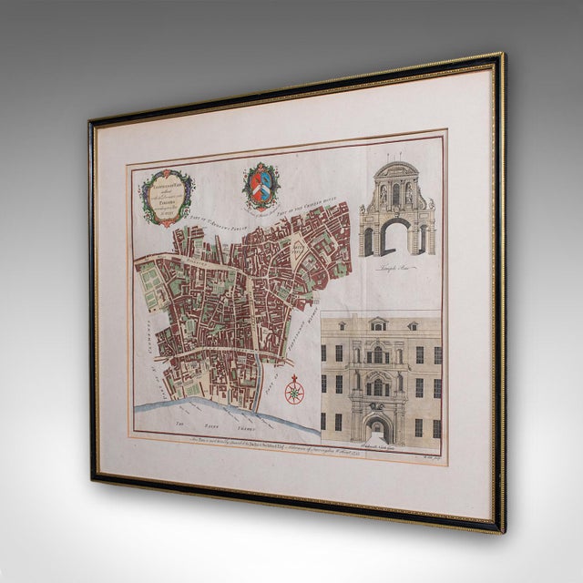 Traditional Antique London Street Map, Farringdon, English, Framed, Fleet Street, Georgian For Sale - Image 3 of 12