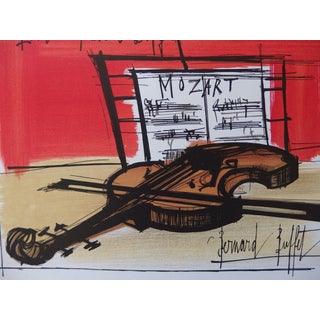Bernard Buffet, Nature morte au violon, Lithograph For Sale