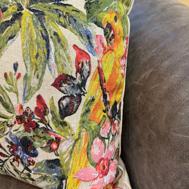 Toucan Parrot Woven 18x18 Cushion Cover For Sale - Image 17 of 18
