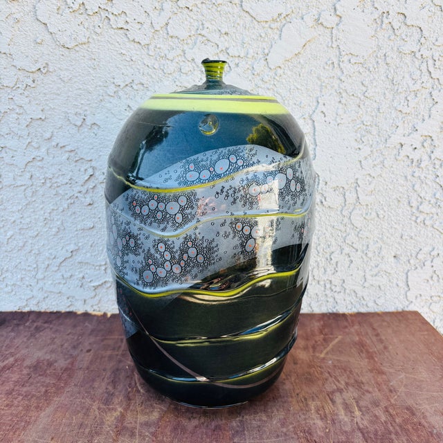 Contemporary Late 20th Century Large Adrian Sandstrom Ceramic Pottery Jar With Lid For Sale - Image 3 of 16