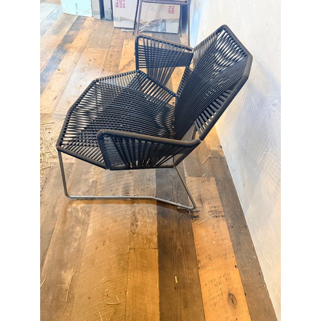 Pair of chic contemporary patio lounge chairs . These “Tropicalia” chairs are both in good condition. Designed to be used...