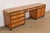 Baker Furniture Company Baker Furniture Mid-Century Hollywood Regency Campaign Satinwood Desk or Executive Credenza, Circa 1960s For Sale - Image 4 of 12