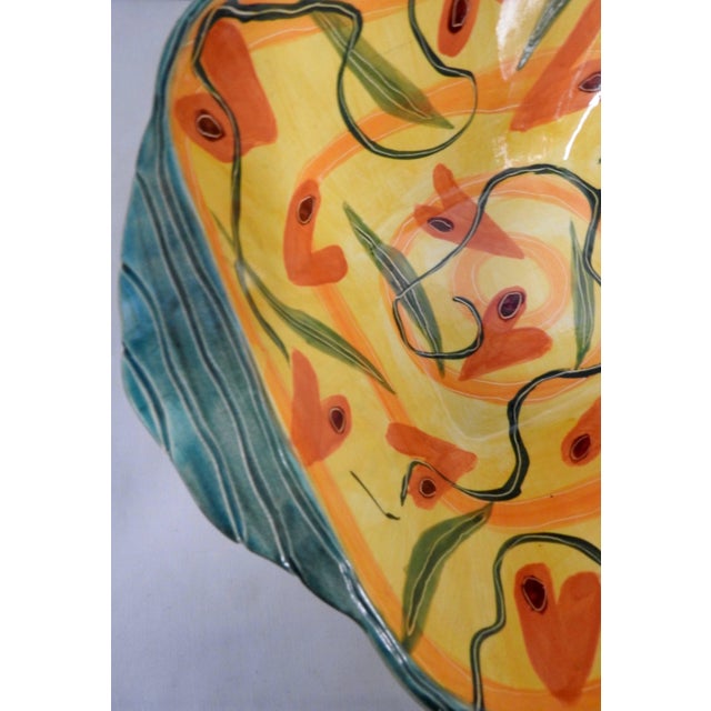 1980s Marilee Hall Pottery Bowl of Whimsical Hearts For Sale - Image 5 of 10