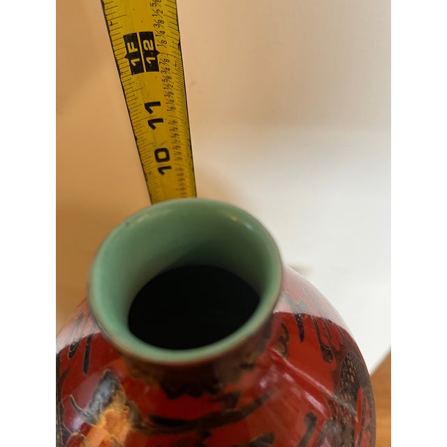 Late 20th Century Jingdezhen Chinese Double Gourd Dragon Vase - Iron Red & Gold - Boxed 12" For Sale - Image 10 of 13
