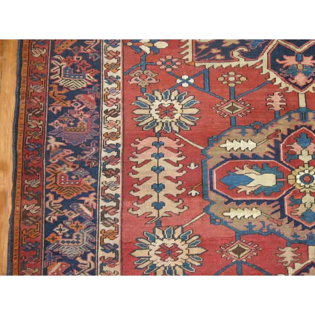 Antique Zabihi Collection Rare Persian Serapi Corridor Runner For Sale - Image 4 of 8