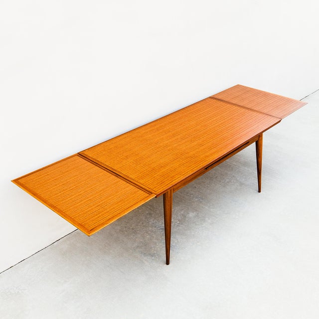 Restored 1950s French Mid Century Modern Mahogany Extension Dining Table For Sale - Image 11 of 15