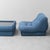 Glass Vintage Lounge Chairs with Coffee Table in Blue Fabric, 1970s, Set of 3 For Sale - Image 7 of 13