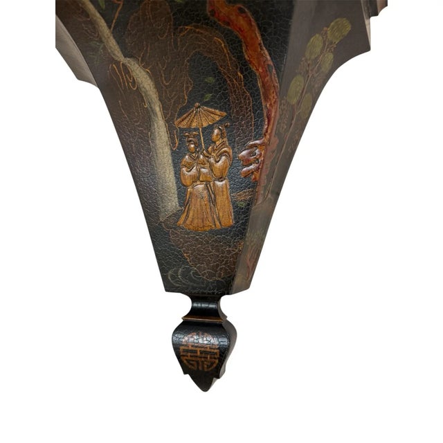 Chinoiserie Pr Chinoiserie Greek Key Large Black Wall Brackets For Sale - Image 3 of 12