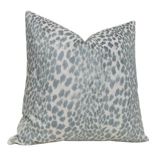 Spotted Velvet Pillow Cover in Marine Blue, 22x22 Pillow For Sale