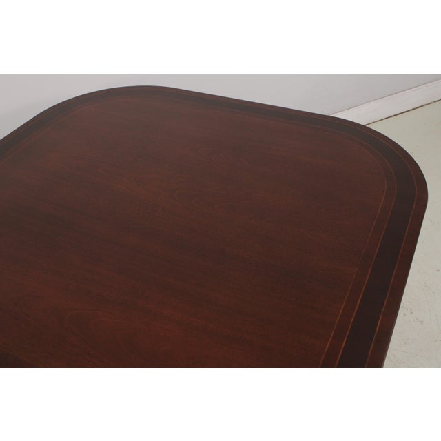 Banded Border Mahogany Dining Room Table For Sale - Image 11 of 18