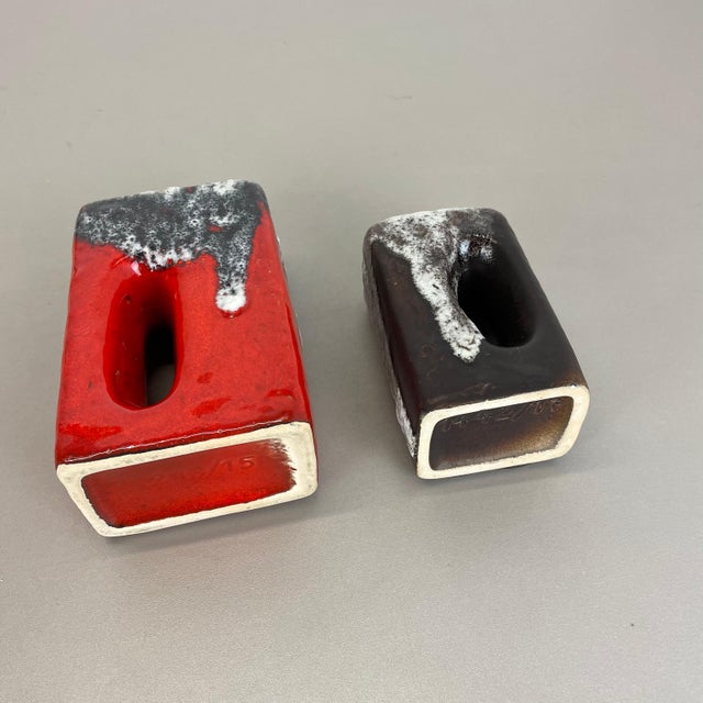 Pottery Fat Lava Hole Vases from Übelacker Ceramics, Germany, 1970s, Set of 3 For Sale - Image 18 of 18