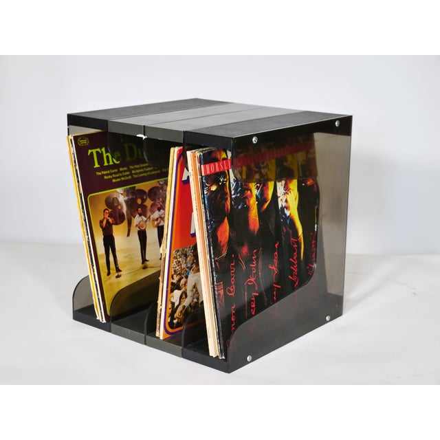 Space Age Vinyl Stand in Smoked Acrylic Glass, 1970s For Sale - Image 14 of 16