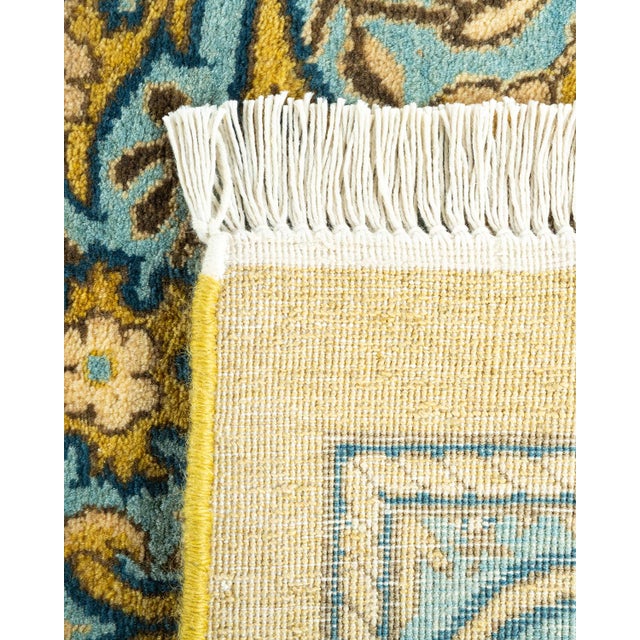 2000 - 2009 Mogul, One-of-a-Kind Hand-Knotted Area Rug - Green, 12' 2" x 15' 0" For Sale - Image 5 of 8