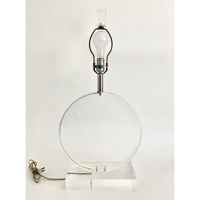 Metal 1970s French Lucite Karl Springer Style Lamp Signed Marlee For Sale - Image 7 of 8