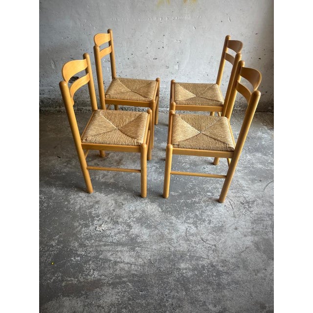 Italian Rush Seat Dining Chairs, Set of 4 For Sale - Image 4 of 6