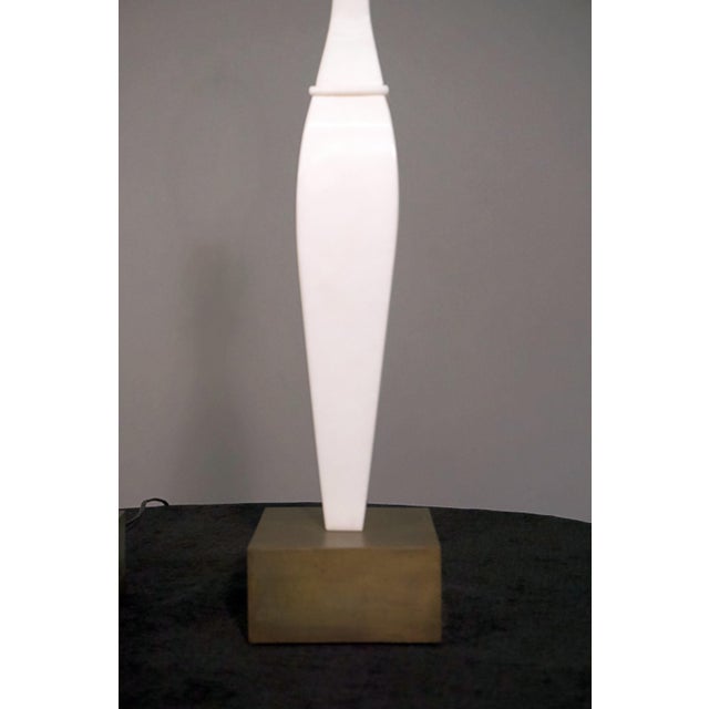 Pair of 20th Century Italian White Marble and Bronze Lamps For Sale - Image 4 of 4