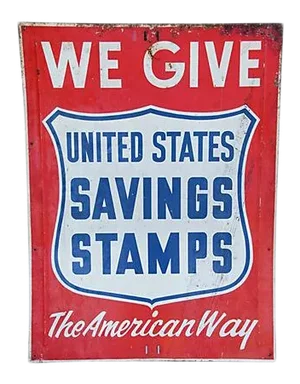 Large 1950s the American Way Metal Advertisement Sign 36" X 48"