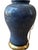 Metal Vintage Alys Textured Blue Ceramic Table Lamp With Brass Base, 1970s Mid-Century Modern For Sale - Image 7 of 10