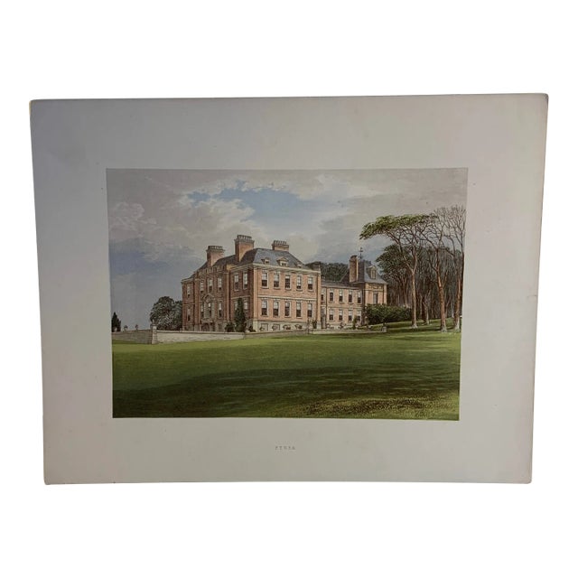 19th Century Color Engraving English Country Pynes Print For Sale
