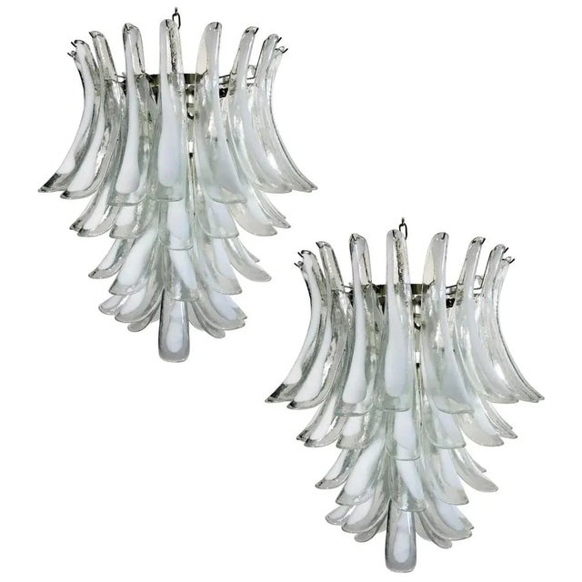 Italian Murano Glass Petal Chandeliers, Set of 2 For Sale - Image 13 of 13