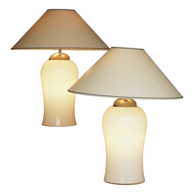 Murano Glass Table Lamps Model Tschung by Ingo Maurer for M Design, 1970s, Set of 2 For Sale