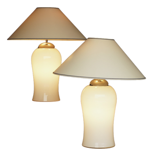 Murano Glass Table Lamps Model Tschung by Ingo Maurer for M Design, 1970s, Set of 2