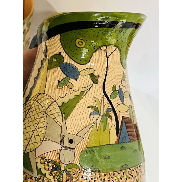 Vintage Made in Mexico Serving Dish Hand Painted For Sale - Image 4 of 6