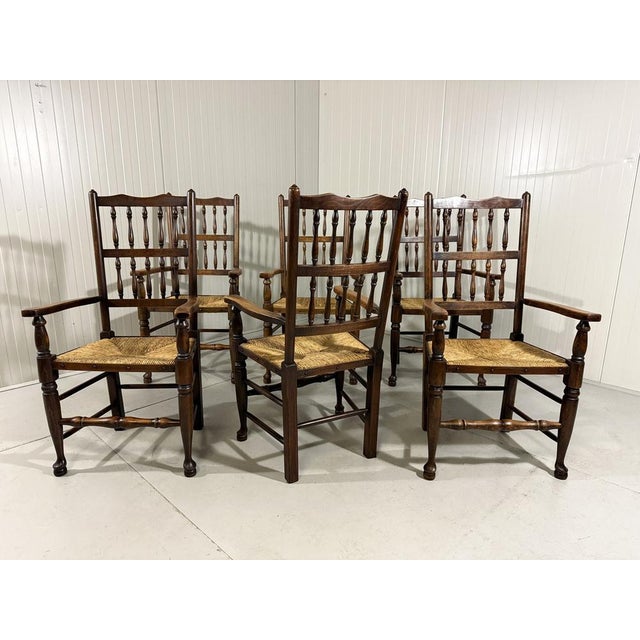 Lancashire Dining Armchairs, 1890s, Set of 6 For Sale - Image 6 of 18