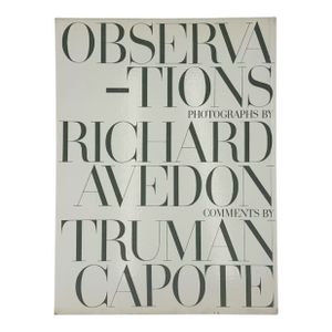 Observations Photographs by Richard Avedon Truman Capote 1959 Book