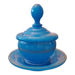 Antique French Baccarat Style Opaline Covered Candy Dish