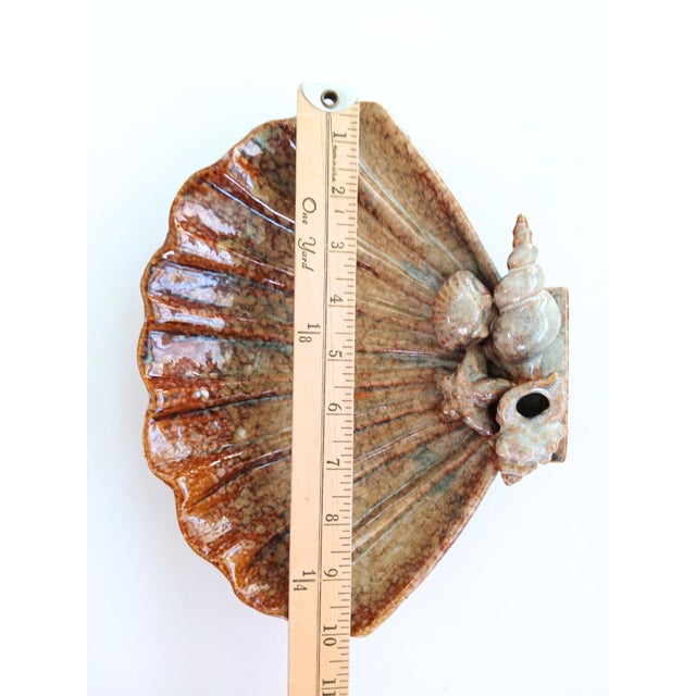 Vintage 1960's Pottery Shell Trinket Dish Catchall Coastal Nautical Beach House For Sale - Image 10 of 10