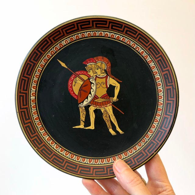 Vintage Set of 6 Terracotta Ancient Greek Replica Wall Plates For Sale - Image 4 of 10