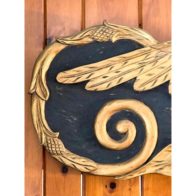 Mid 20th Century Maine Gilt Carved Eagle Stern Board For Sale - Image 9 of 12