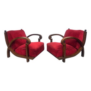 Set of Art Deco Lounge Chairs, 1930s For Sale