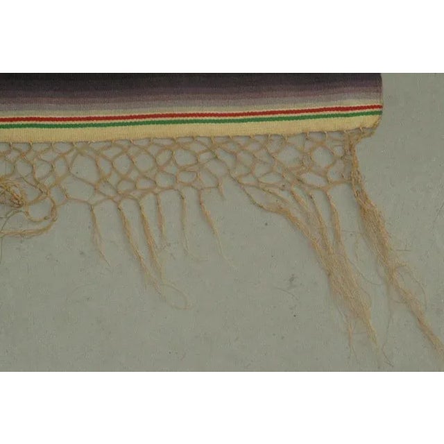 Vintage Mexican Wool Saltillo Serape Orange Rug - 1′10″ × 3′11″ For Sale - Image 4 of 5