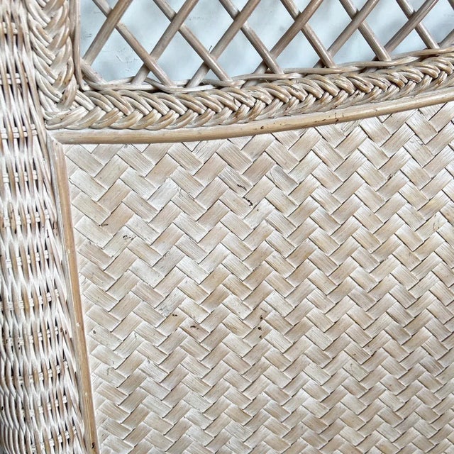 Boho Chic Rattan and Wicker Queen Headboard For Sale In Miami - Image 6 of 9