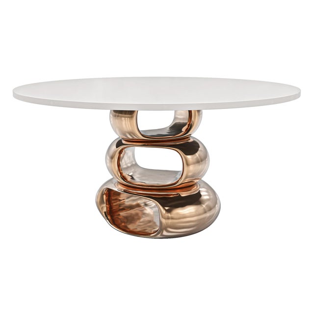"Magistrale" Round Table with Bronze and Stainless Steel, Handmade Bizimyer Furniture. Unmatched. Unrivalled. Designed by...
